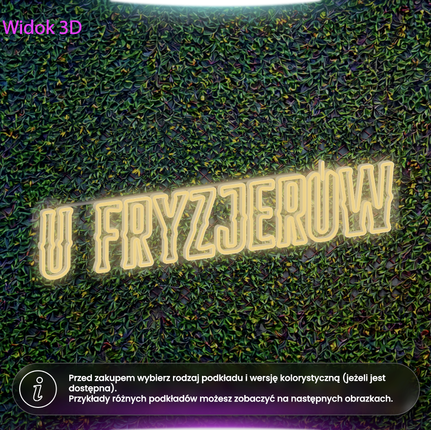 U Fryzjerów - sam napis - neon LED