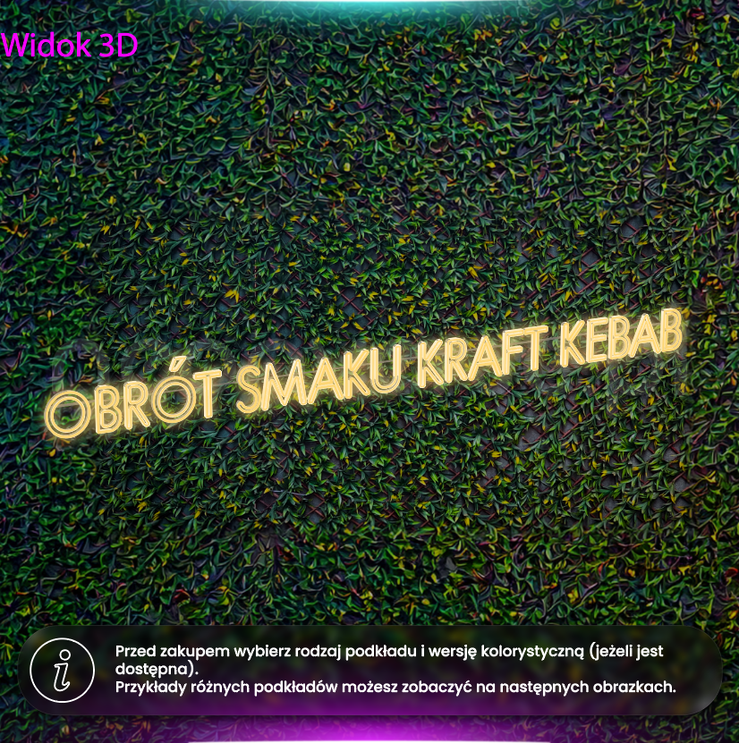 Obrót Smaku Kraft Kebab - neon LED