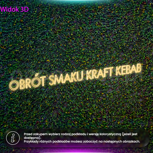 Obrót Smaku Kraft Kebab - neon LED