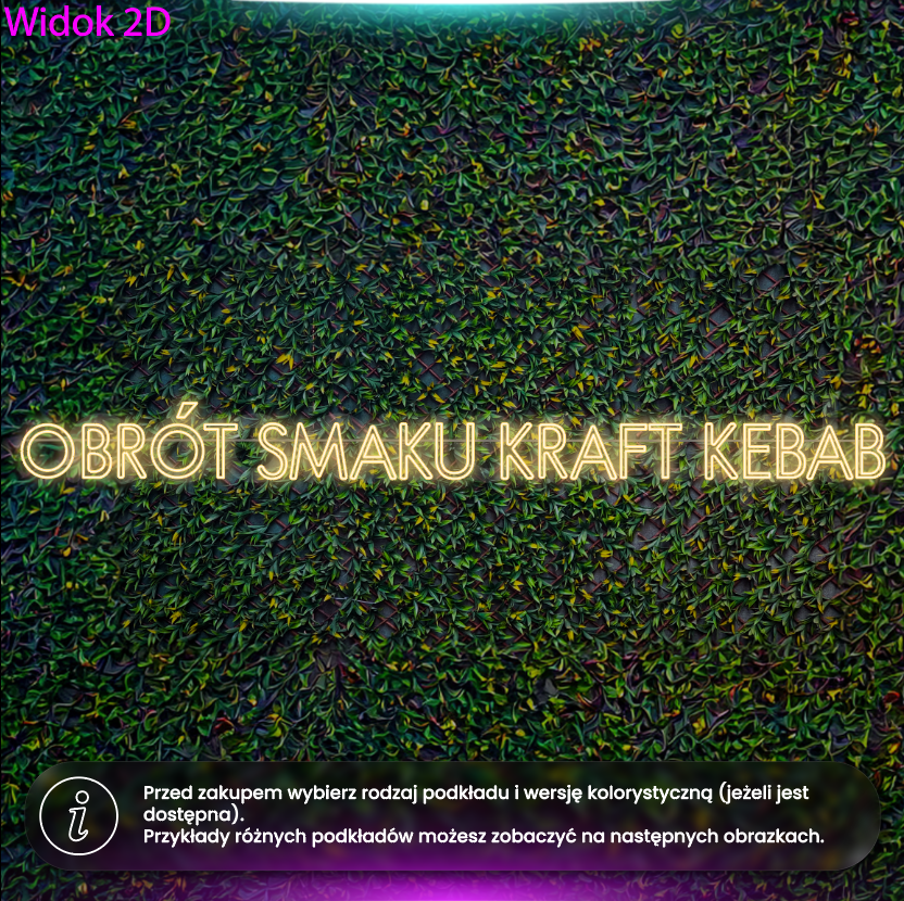 Obrót Smaku Kraft Kebab - neon LED
