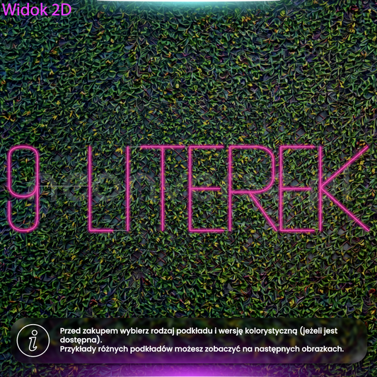 9 literek - druga wersja - neon LED