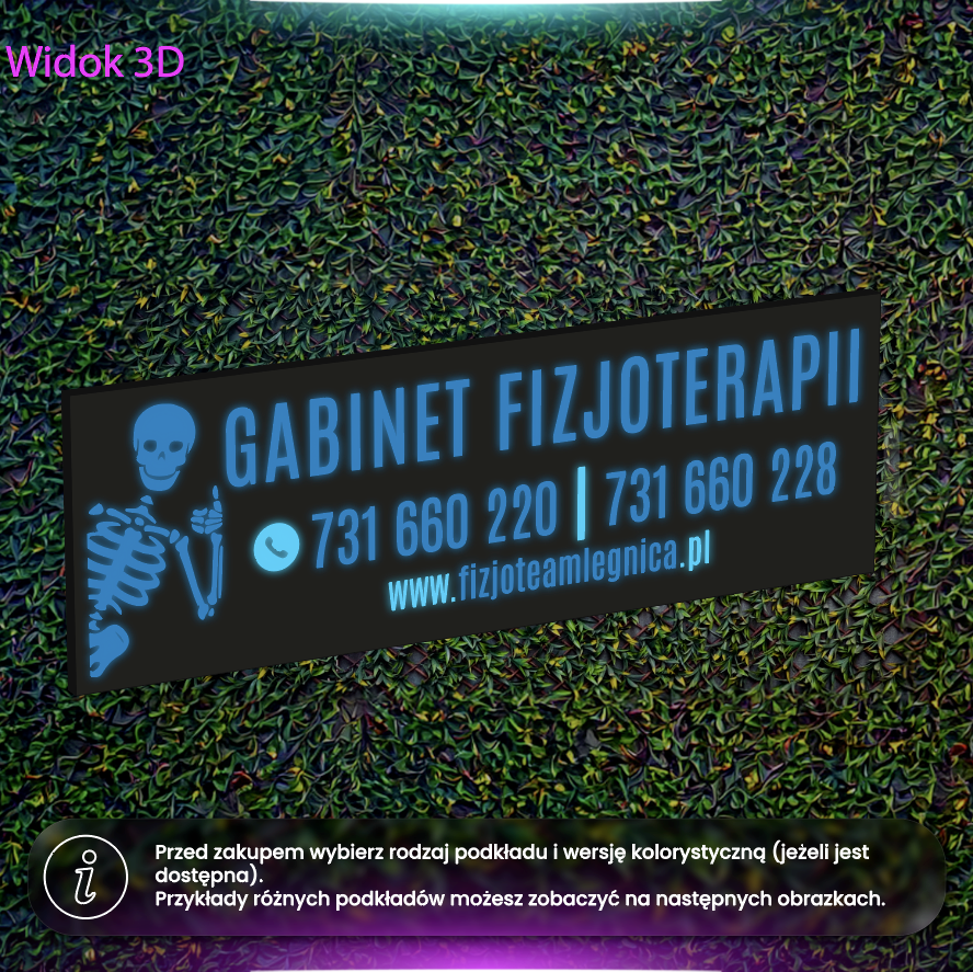 Gabinet Fizjoterapii - kaseton LED