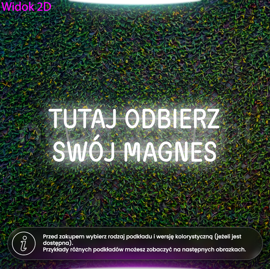 Tutaj odbierz swój magnes - neon LED