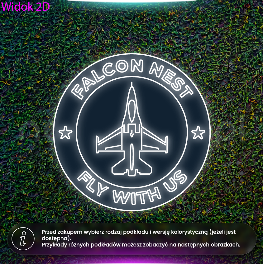 Falcon Nest - neon LED na zewnątrz (w cenie)