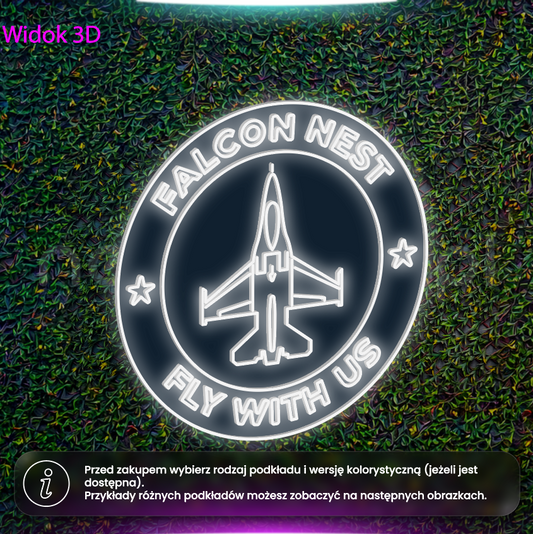 Falcon Nest - neon LED na zewnątrz (w cenie)