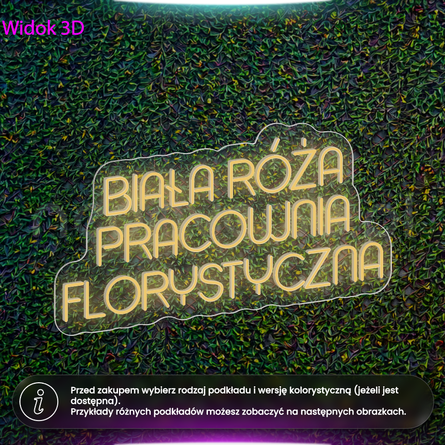 Biała Róża Pracownia Florystyczna - neon LED