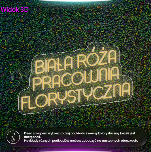 Biała Róża Pracownia Florystyczna - neon LED