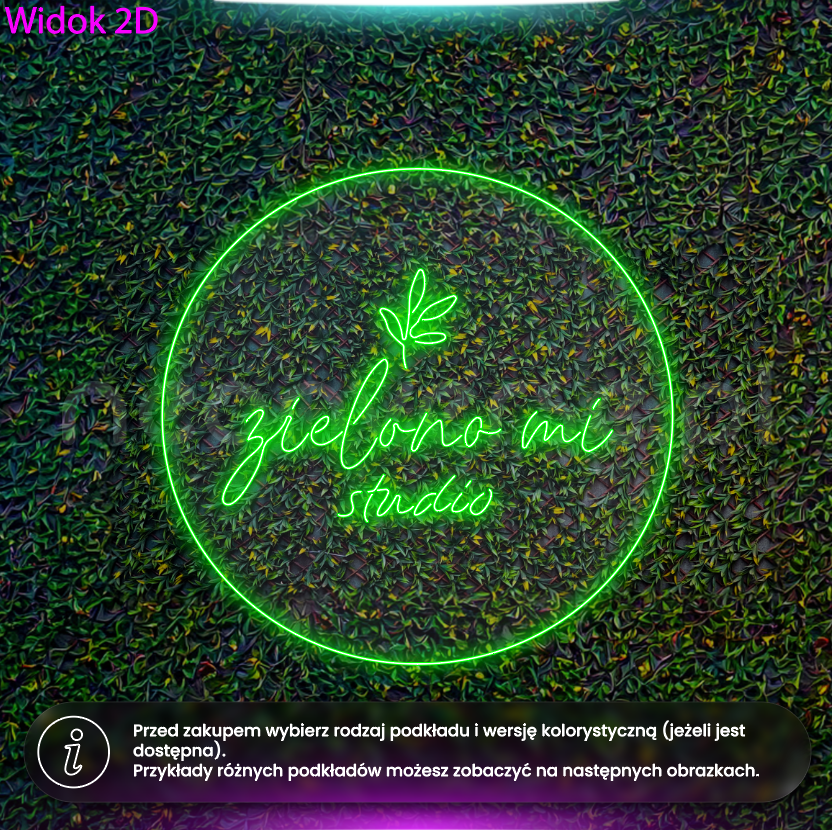 Zielono mi studio - bez napisu "dekoracje..." - neon LED