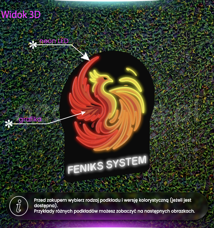 Feniks System - neon LED + podświetlenie tylne