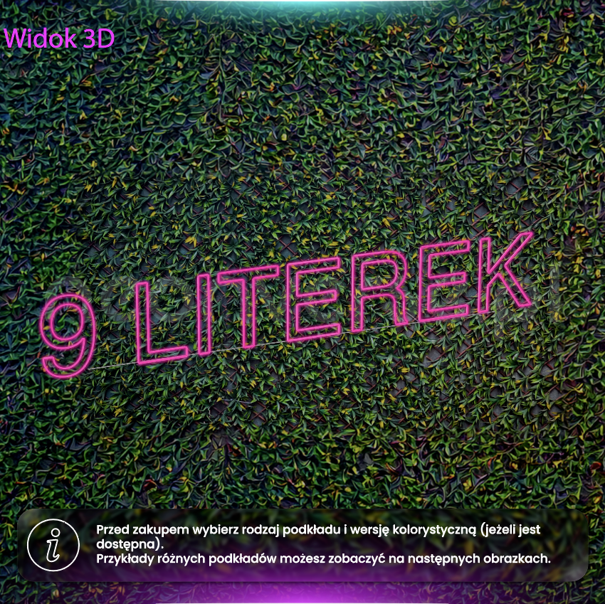 9 literek - neon LED