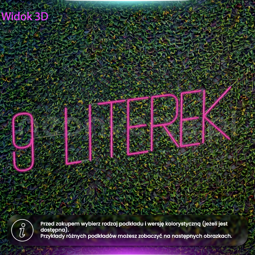 9 literek - druga wersja - neon LED