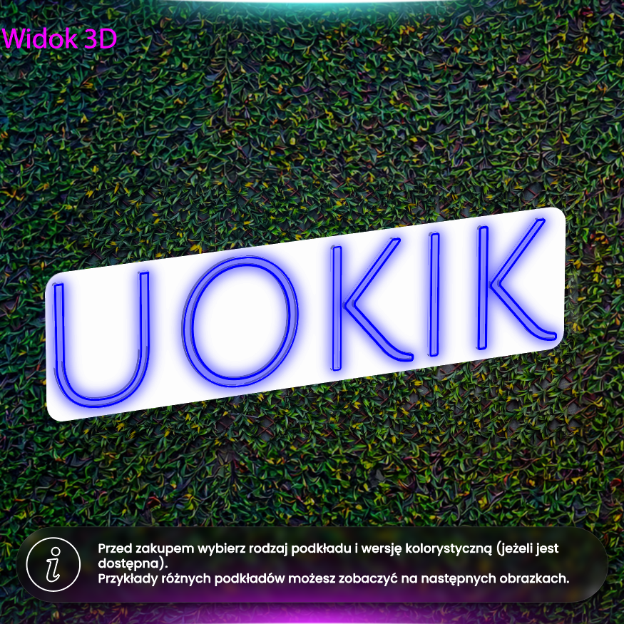 UOKiK napis czcionką Julius - neon LED