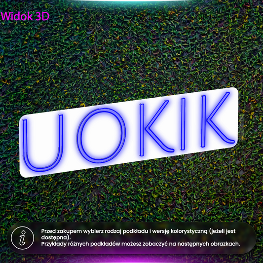 UOKiK napis czcionką Julius - neon LED
