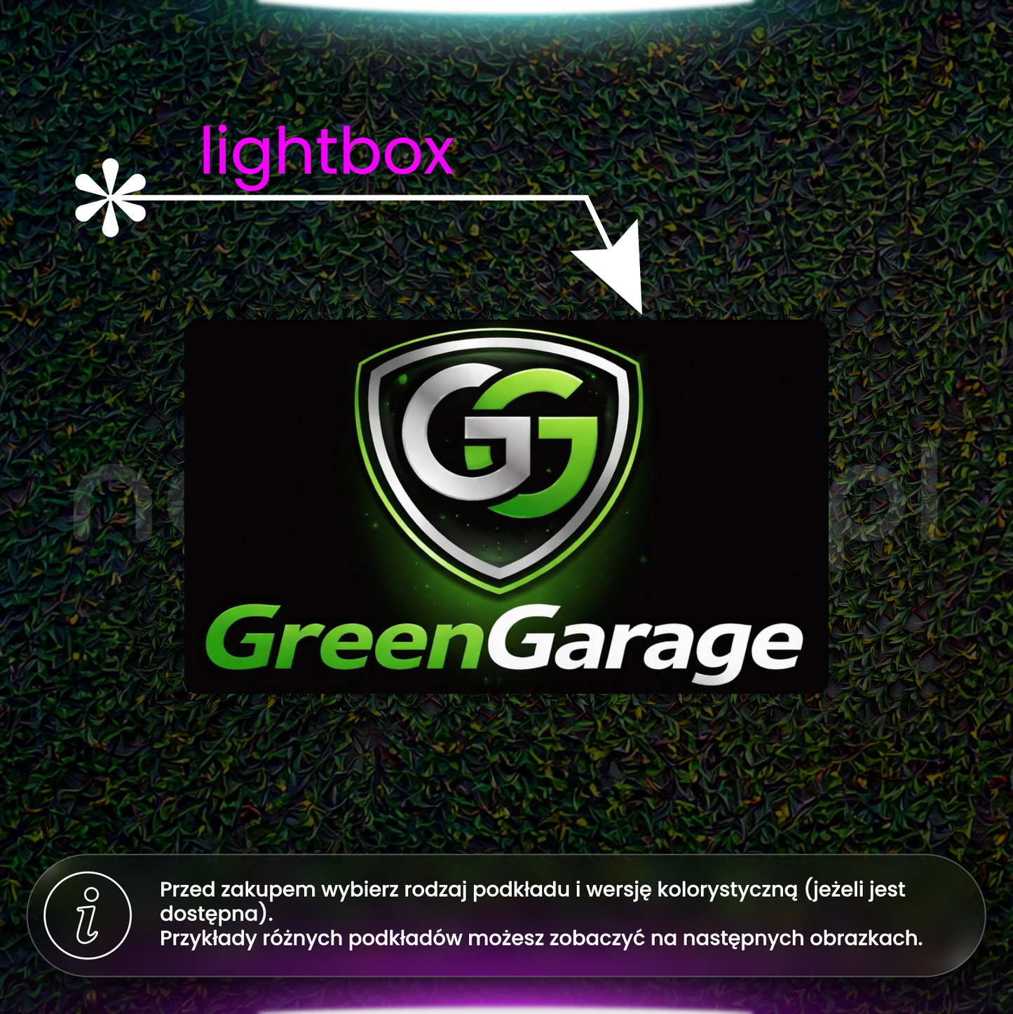 Green Garage lightbox 50cm