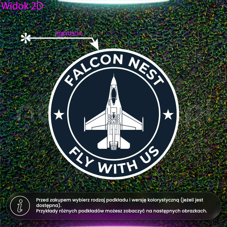 Falcon Nest - dwustronny lightbox na zewnątrz