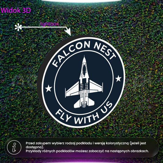 Falcon Nest - dwustronny lightbox na zewnątrz