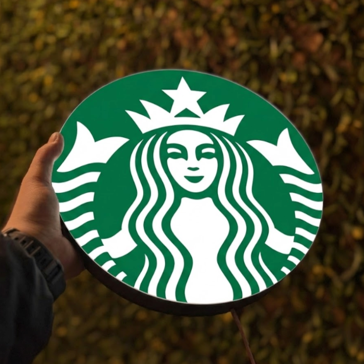 Neon LED lightbox z Twoją grafiką okrągły różne rozmiary