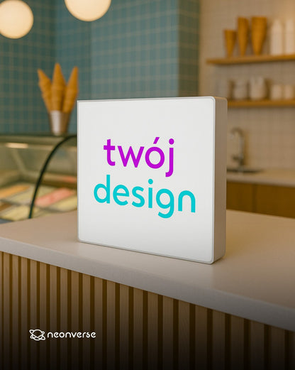 Neony LED lightbox z Twoją grafiką prostokątny różne rozmiary