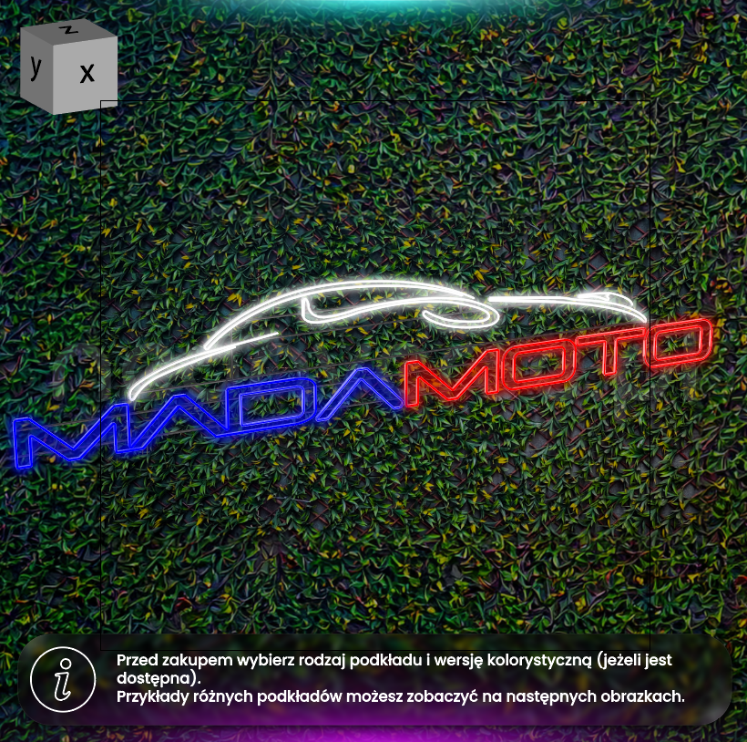 Madamoto - neon LED na zewnątrz