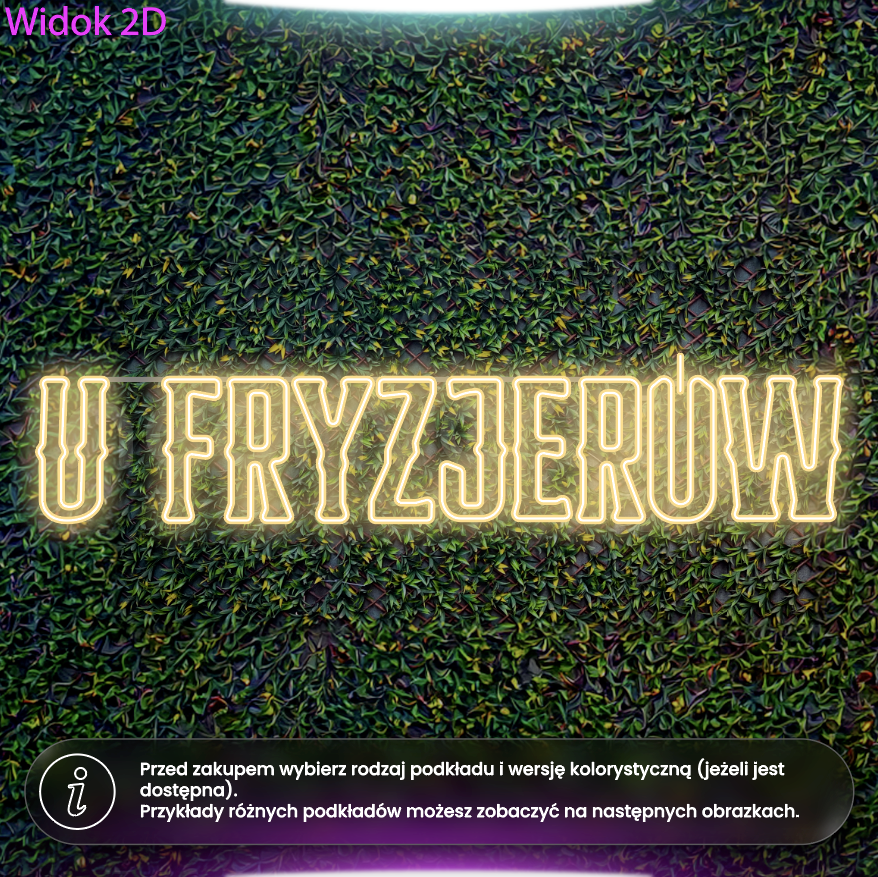 U Fryzjerów - sam napis - neon LED