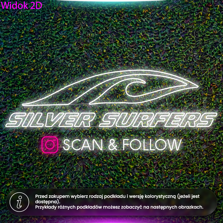 Silver Surfers - neon LED