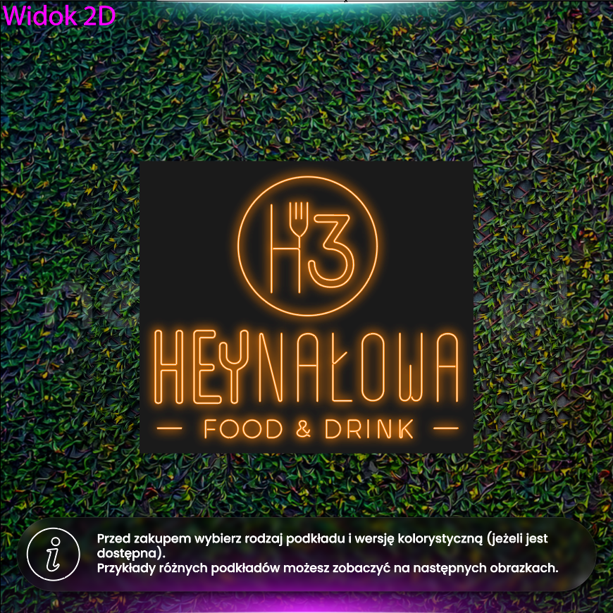 Heynałowa - neon LED na kasetonie