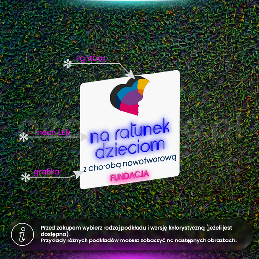 Na Ratunek Dzieciom (wycentrowane) - neon LED