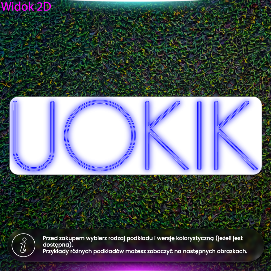 UOKIK - czcionka Poiret One - neon LED