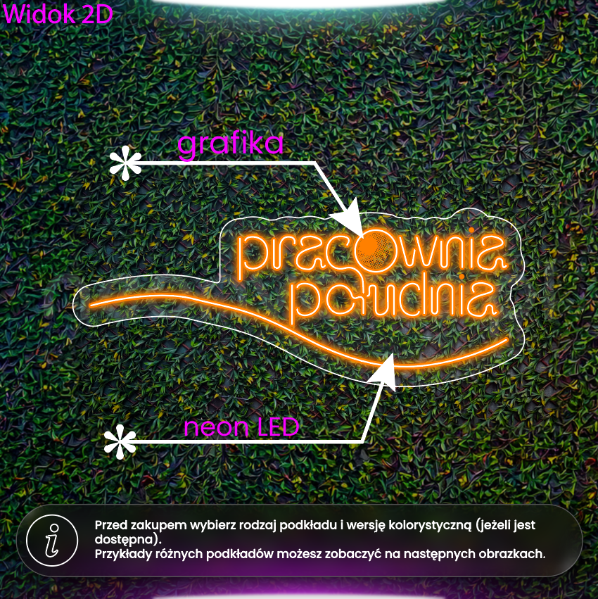 Pracownia południa - neon LED wariant 2