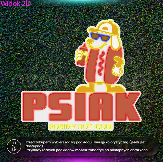 Psiak Hot Dogi - neon LED