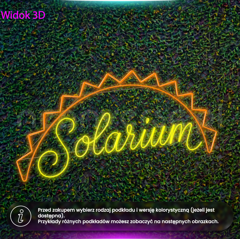 Solarium ze słońcem - neon LED