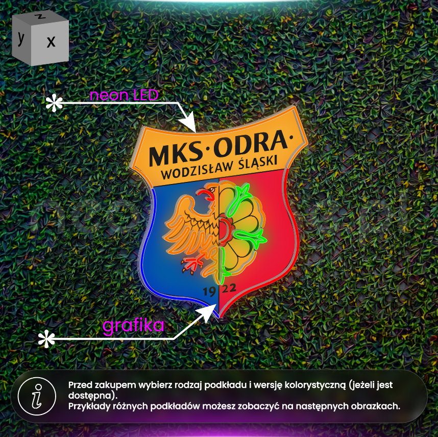 MKS Odra - neon LED z grafiką
