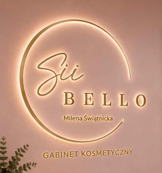 Sii Bello - podświetlana złota plexi