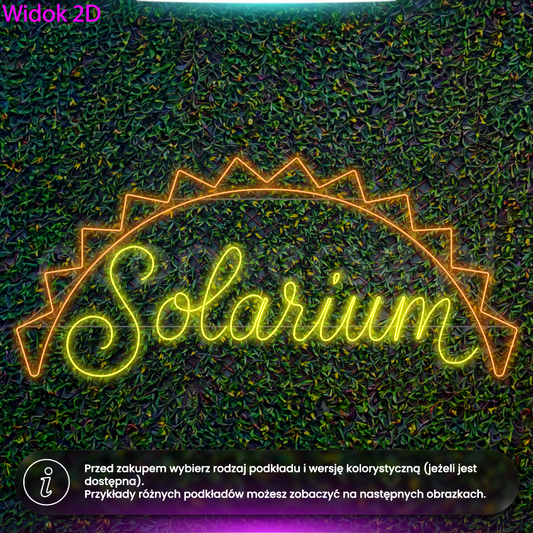Solarium ze słońcem - neon LED
