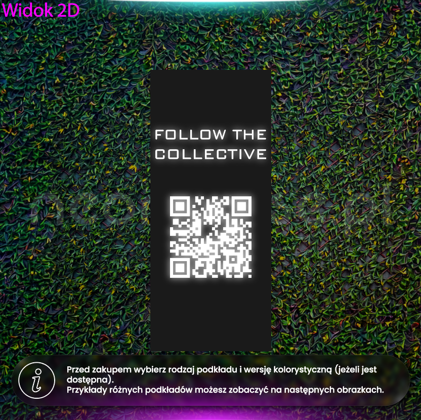 "Follow the collective" - podświetlany totem z kodem QR