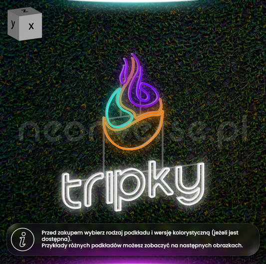 Tripky - neon LED pionowy