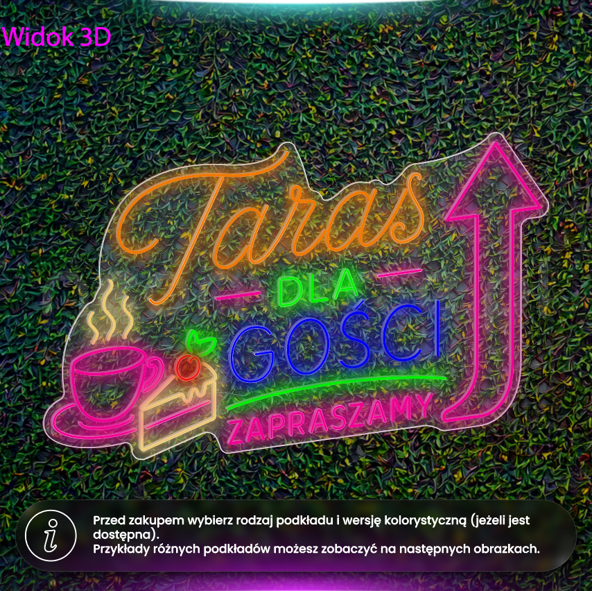 Taras dla gości - wariant 1 - neon LED