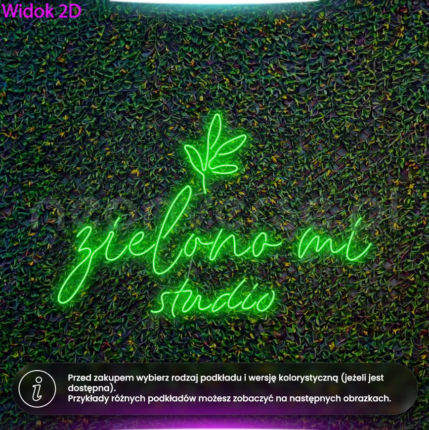 Zielono mi - sam napis neon LED