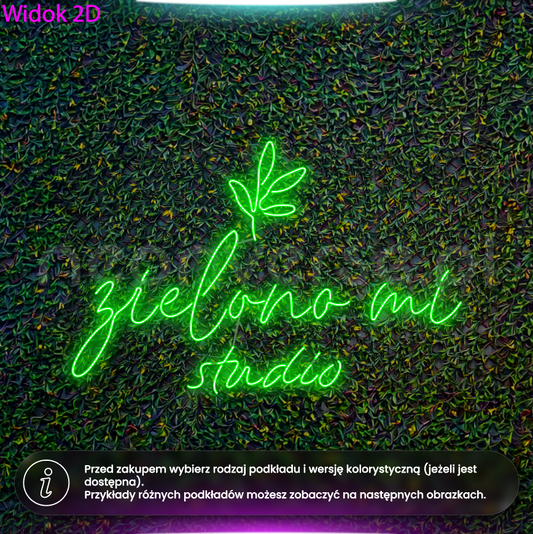 Zielono mi - sam napis neon LED