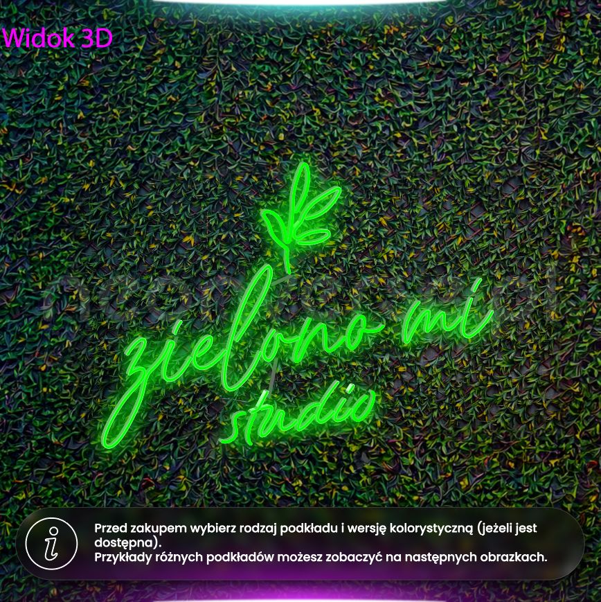 Zielono mi - sam napis neon LED