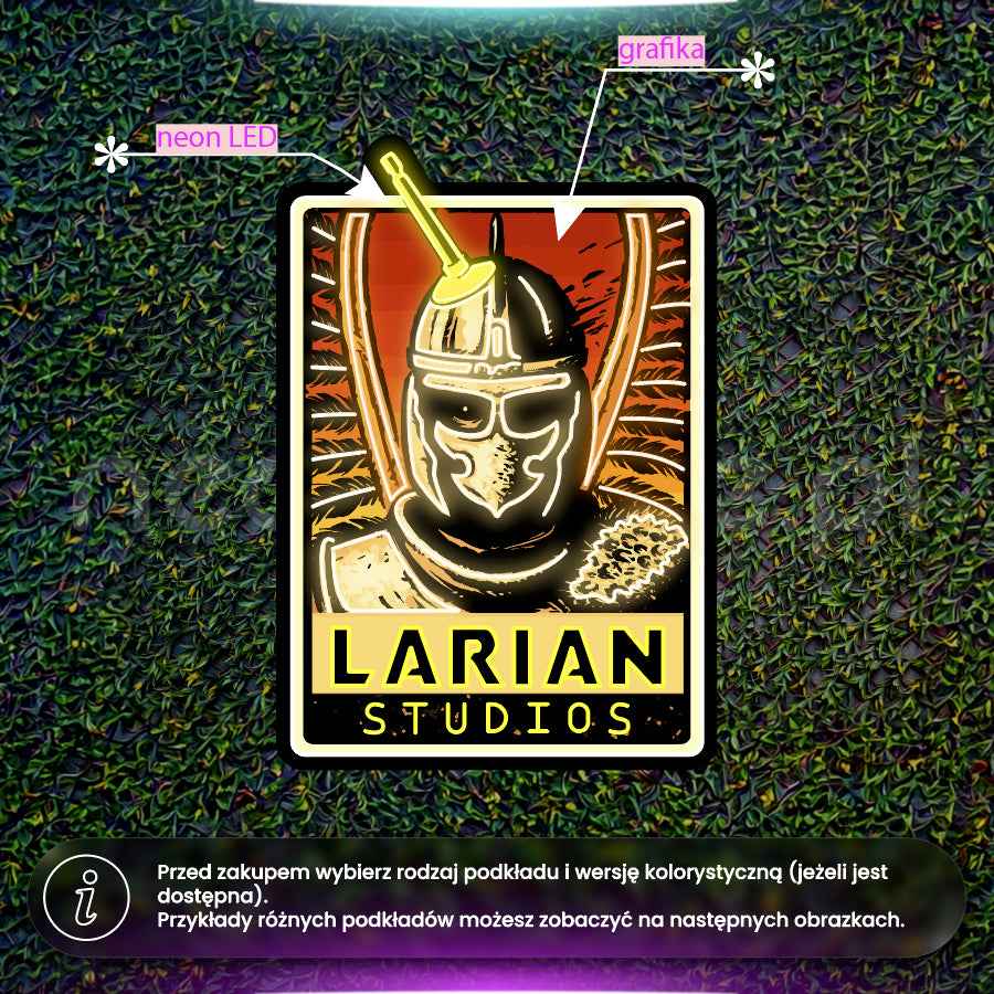 Larian Studios - neon LED z grafiką + kontroler jasności + dystanse